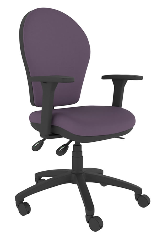 View Purple Fabric MultiFunctional Task Office Chair Seat Slide Height Adjustable Backrest Ergo Stretch information