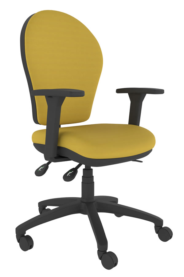 View Yellow Fabric MultiFunctional Task Office Chair Seat Slide Height Adjustable Backrest Ergo Stretch information