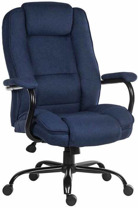 View Executive Padded Leather Office Chair Heavy Duty 27 Stones Tested 3 Colours Grey Blue Brown Seat Height Adjustment Integral Headrest Char information