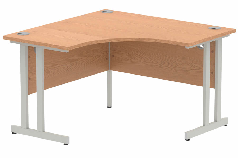 View Oak Corner L Shape Home Office Desk Steel Grey Cantilever Leg 1200mm x 1200mm 3 Cable Management Ports Impulse Oak Corner Desk Norton information