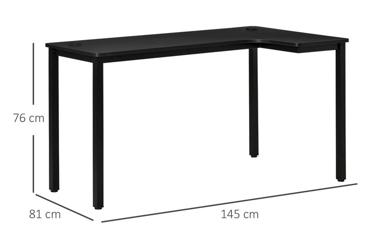 Nemesis Black Corner Gaming Desk