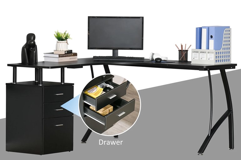 Alice Black Corner Desk
