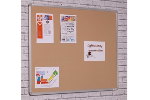 Flameshield Framed Noticeboard - 900 x 600mm Natural 