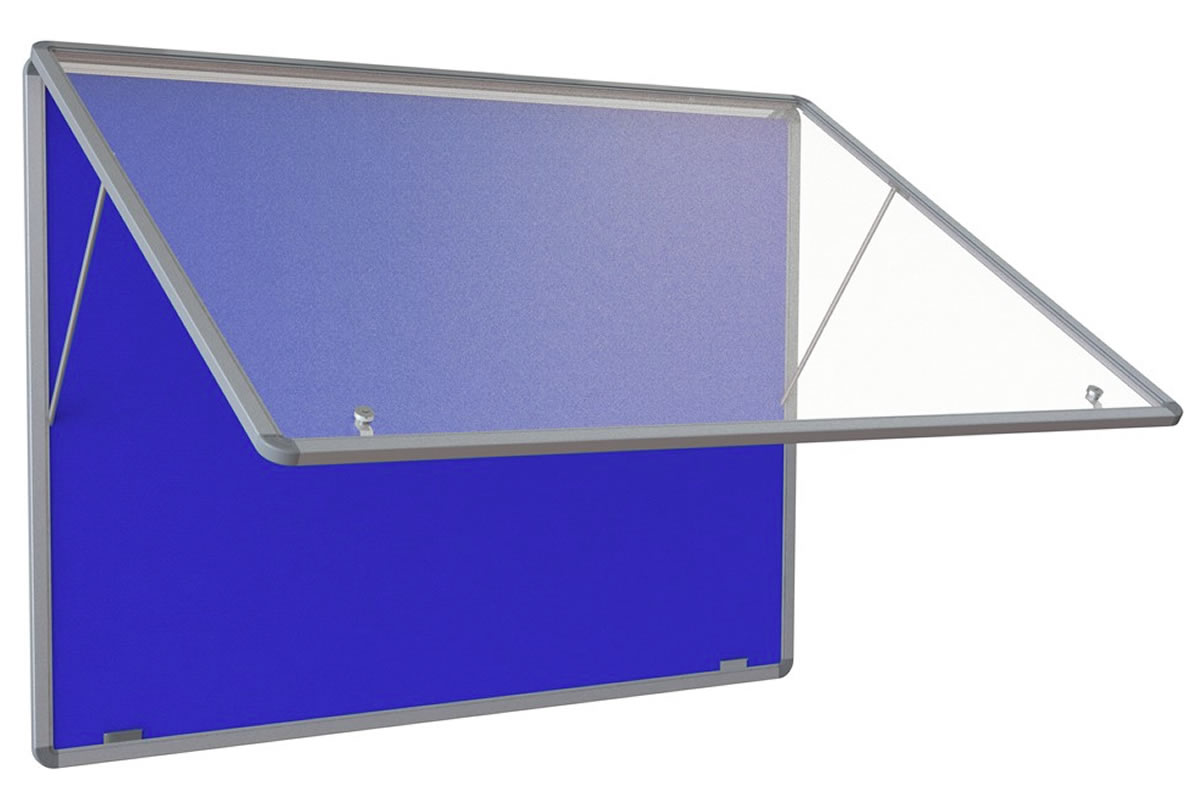 View Blue Wall Mounted Lockable Noticeboard 1800 x 1200mm Aluminium Frame Clear Plastic Doors For Safety Wall Fixings Included Flameshield information