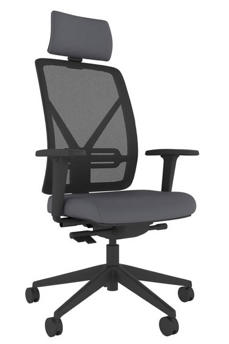 View Pluto Ergonomic Mesh Office Desk Chair Height Adjustable Tall BreathableBackrest Deeply Padded Grey Fabric Seat Seat Slide Height Adjustment information