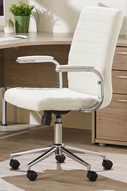 Ezra Executive Home Office Chair - White Leather