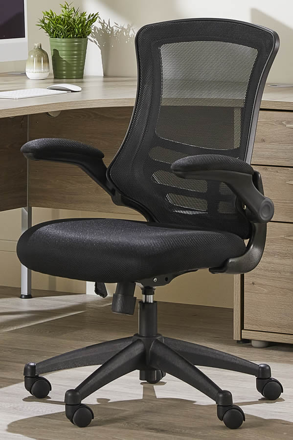 View Black Mesh Ergonomic Student Home Office Computer Chair FlipUp Arms Suits Home Office High Backrest Padded Comfortable Seat Alabama information