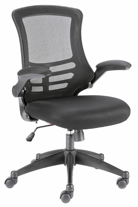 Flip Black Mesh Visitor Cantilever Meeting Boardroom Office Chair Flip Arm/Back 