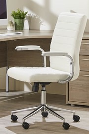 Ezra Executive Home Office Chair - White Leather