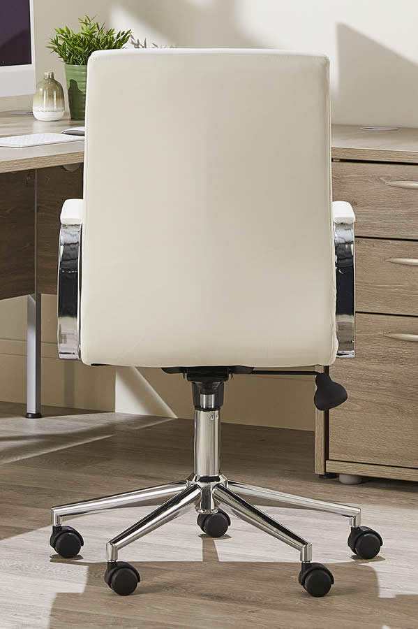 Ezra executive on sale white leather chair