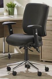 Hercules Medium Back Fabric Operator Office Chair - Black