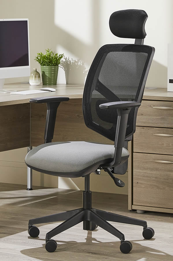 View Ergo Fix Ergonomic High Back Mesh Office Chair Grey Upholstered Seat Seat Depth Adjustment Height Adjustable Seat Backrest Adjustable Arms information