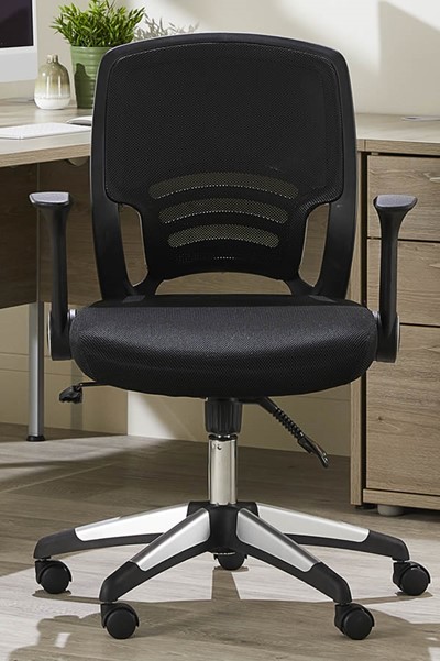 Graphite Folding Arm Mesh Chair