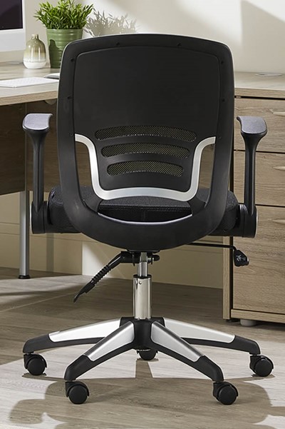 Graphite Folding Arm Mesh Chair