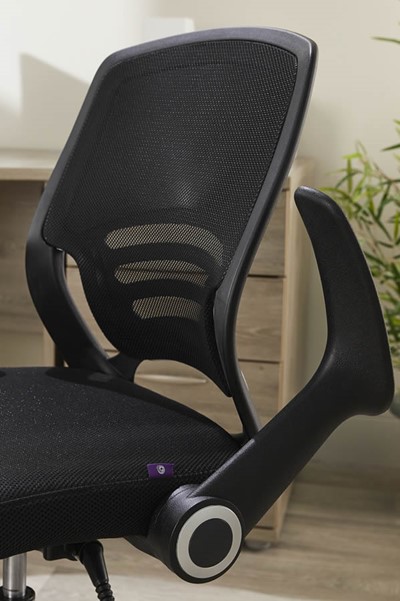 Graphite Folding Arm Mesh Chair