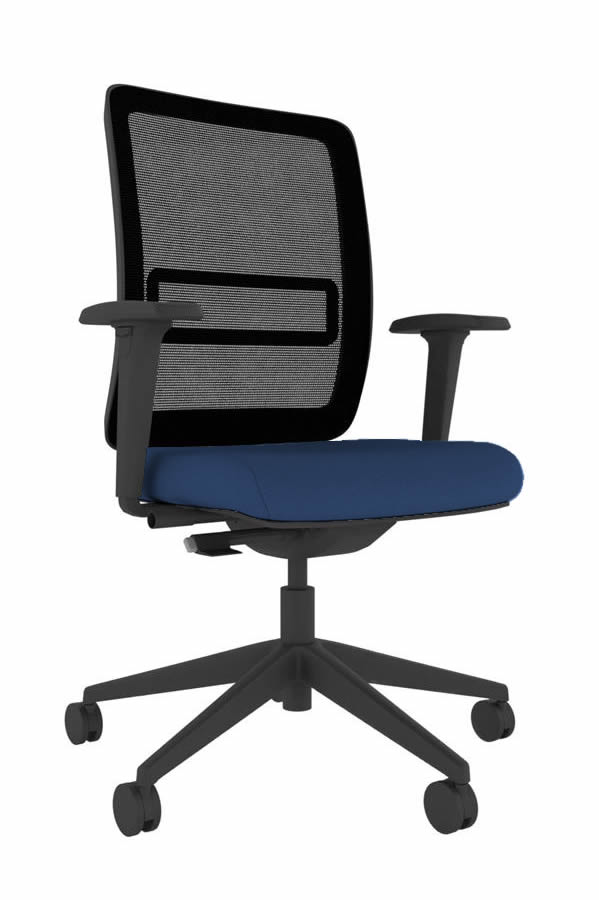 View Dark Blue Neon Ergonomic High Back Executive Mesh Office Chair Height Adjustable Backrest With Lumber Support Seat Depth Slide Adjustable Arms information