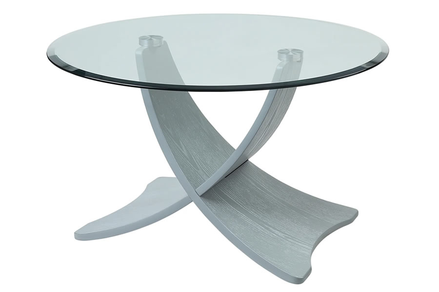 View Round Coffee Table With Curved Legs Glass Top Siena information