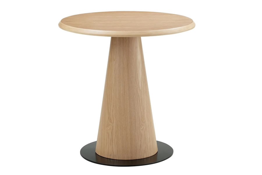 View Oak Veneer Wooden Round Lamp Bedside Occasional Table With Tapered Conical Base Modern Walnut Veneer Stand Siena Range Jual information