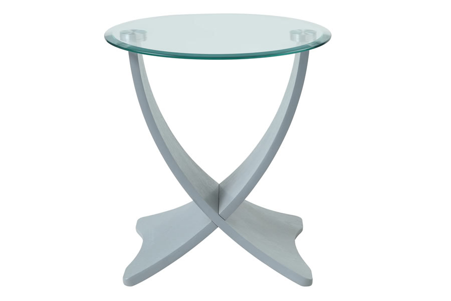 View Round Lamp Table With Curved Legs Glass Top information