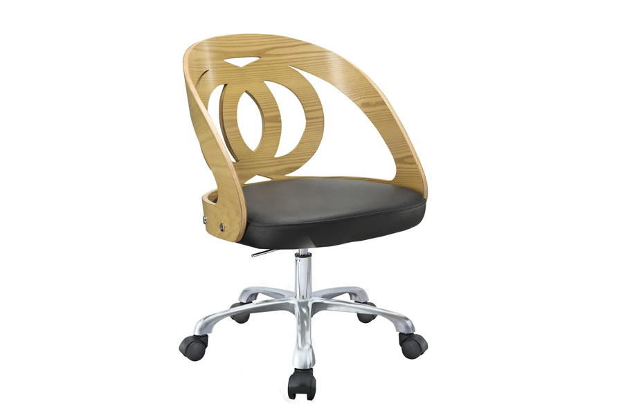 View Curve Designer Office Chair With Wooden Backrest 3 Colours information
