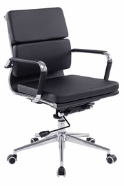 Avanti Black Medium Back Chrome Office Chair