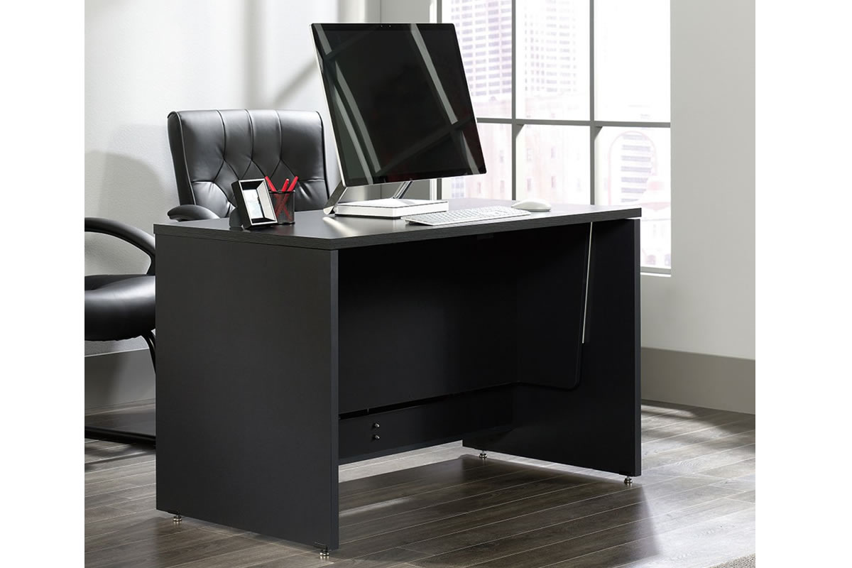 View Black Height Adjustable Sit Stand Home Office Study Desk With Cable Management Easily Adjusts From Sitting To Standing Position Vertex information