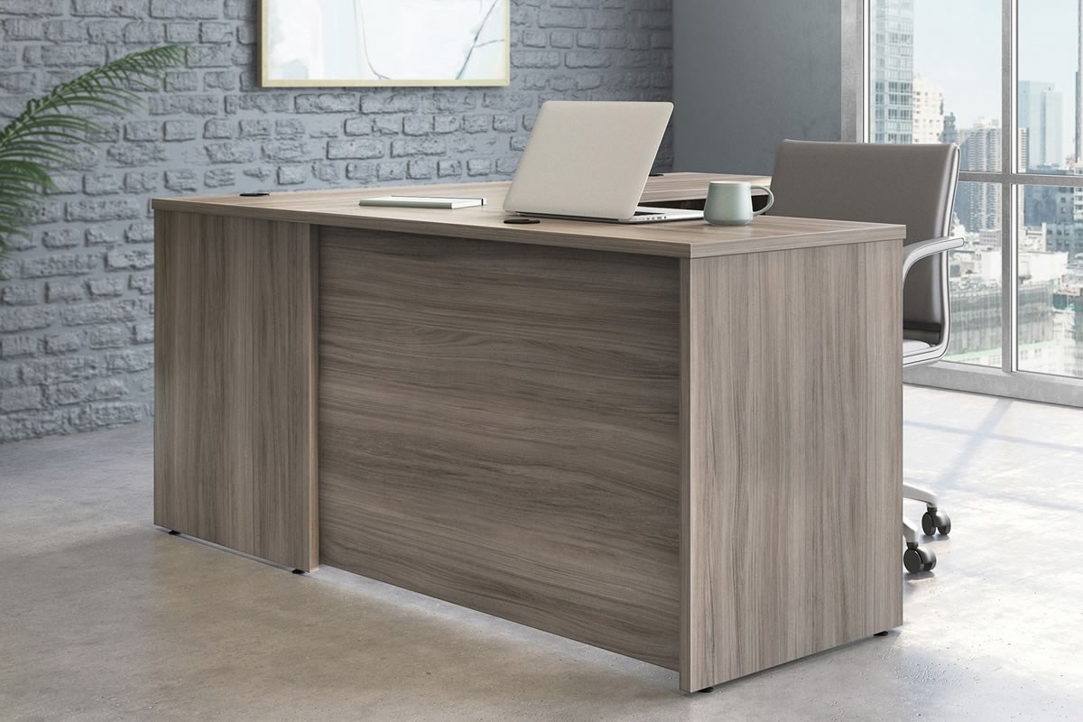 Panel Leg Office Table Affiliate Bow Front Panel Leg Desk - 1800mm 870mm