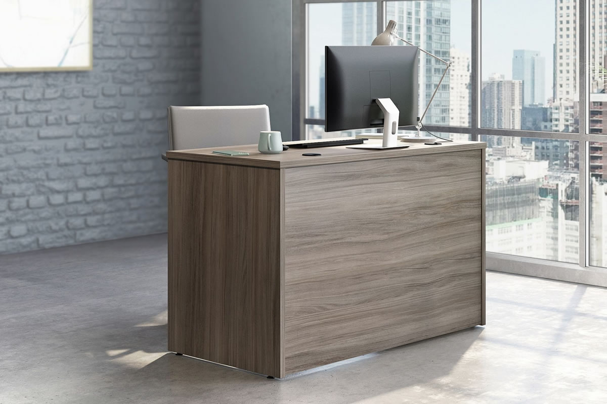 View Affiliate Bow Front Panel Leg Desk 1500mm 900mm information