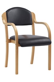 Tahara Black Vinyl Stackable Visitor Chair