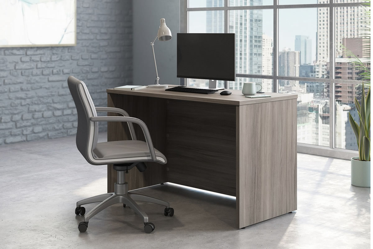 View Grey Oak Rectangular Panel End Office Desk 3 Sizes Affiliate information