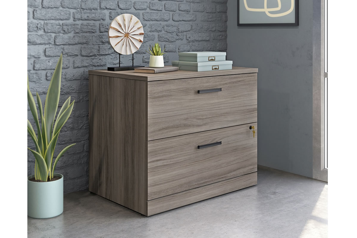 View Birch Finish Wooden Lateral Two Drawer Filing Chest Cabinet Fully Extending Drawers Anti Tilt Mechanism Scratch Resistant Surface  information