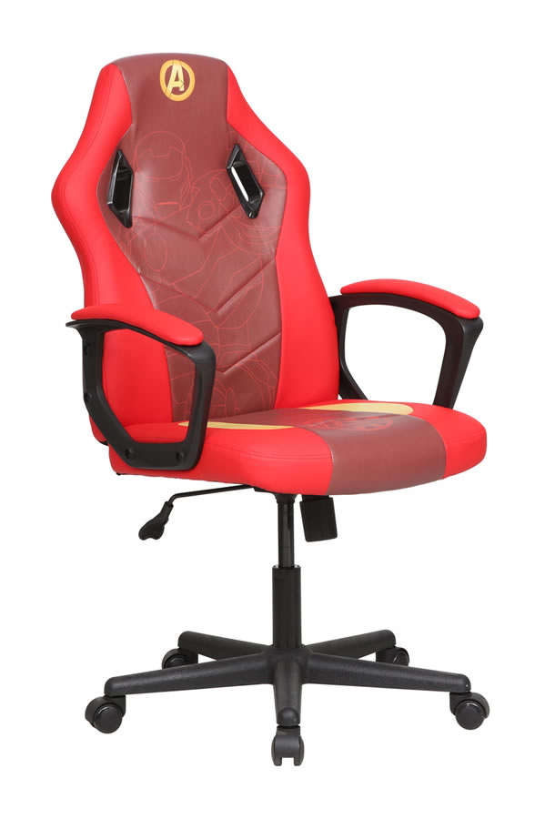 View Marvel Avengers Theamed Gaming Chair Red Kids Iron Man Gaming Chair Childs Computer Study Chair Seat Height And Reclining Adjustment Birlea information