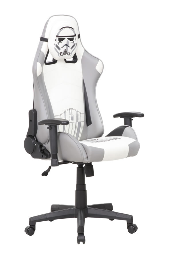 View Star Wars Themed Gaming Chair White Kids Stormtrooper Hero Gaming Chair Childs Computer Study Chair Seat Height And Reclining Adjustment Birle information