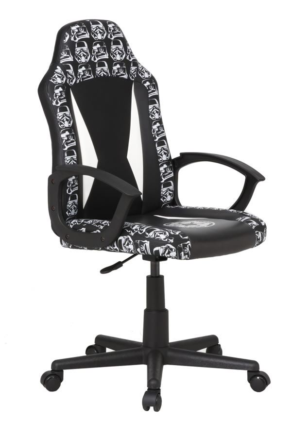 View Star Wars Themed Gaming Chair Black Kids Stormtrooper Gaming Chair Childs Computer Study Chair Seat Height And Reclining Adjustment Birlea information