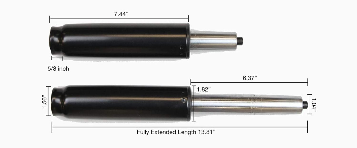 measurements of an office chair gas cylinder