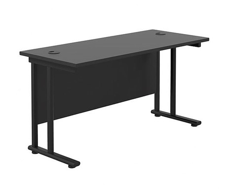 Kestral Black 800mm x 600mm Rectangular Desk Black Leg