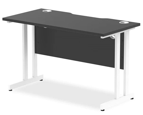 Optima Black Rectangular Cantilever Desk - 1200mm 600mm White