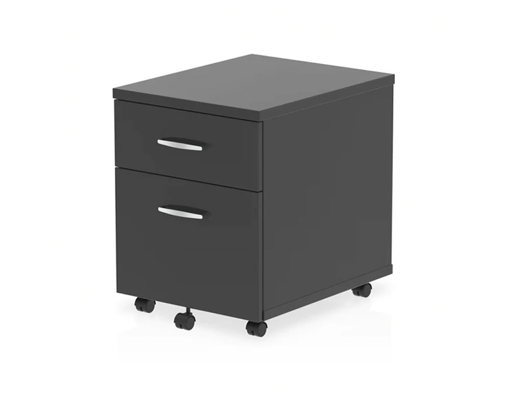 View Optima Black 2Drawer Mobile Pedestal Has A HeavyDuty Structure With ABSReinforced Edges Sleek Metal Handles Lockable Drawers For Enhanced Secur information