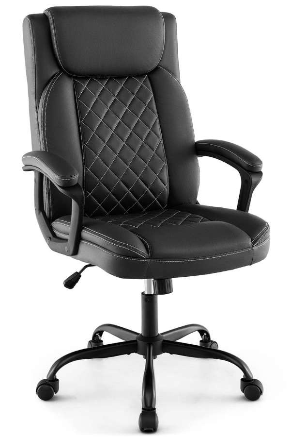 View Brockville High Back Black Leathaire Executive Office Computer Desk Chair Deeply Padded Seat Height Adjustment Backrest Recline Large Comforta information
