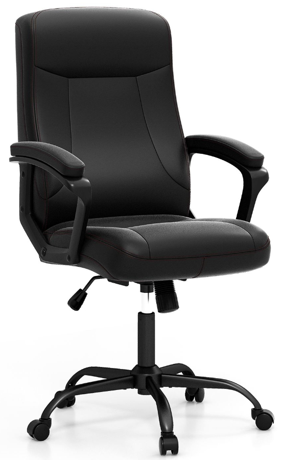 View Sudbury Black Heavy Duty Leather Office Chair Backrest Recline High Back Deeply Padded Executive Office Chair High Comfort Loop Arms information