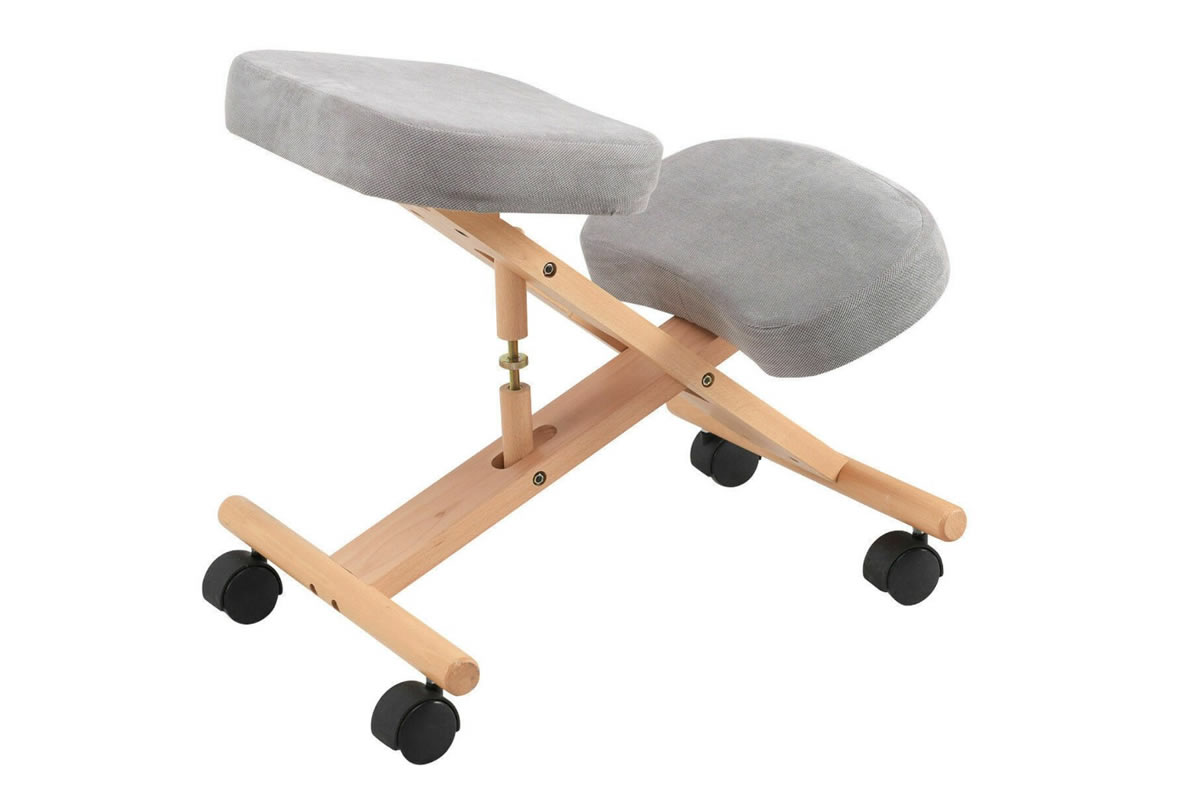 View Wooden Ergonomic Posture Kneeling Chair MultiAdjustable Position Deeply Paded Comfort Robust Hardwood Frame Easy Glide Wheels information