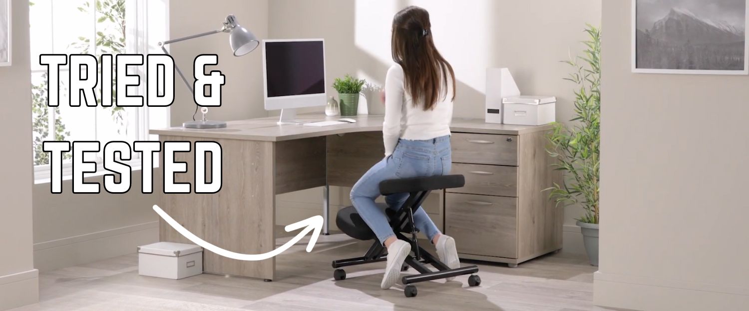 Ergonomic Kneeling Chair Rocking Office Desk Stool Upright Posture-Black