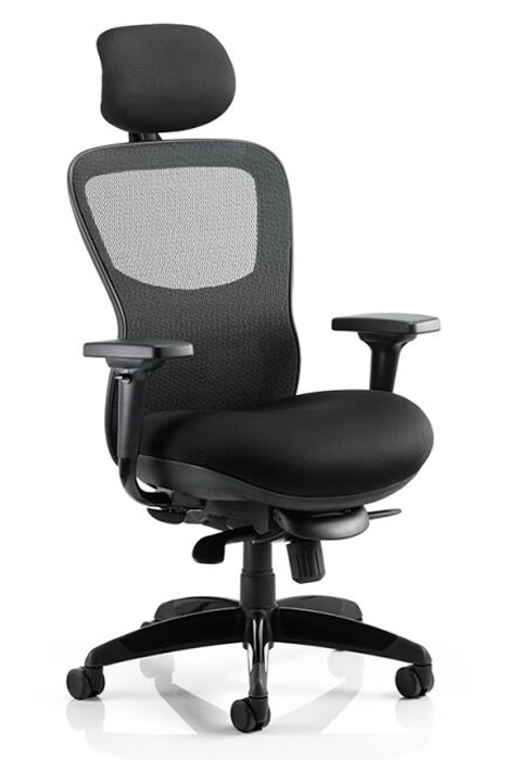 View Heavy Duty Black Mesh Office Chair Ergonomic Seat Slide Height depth Adjustable Lumbar Support Headrest Stealth information