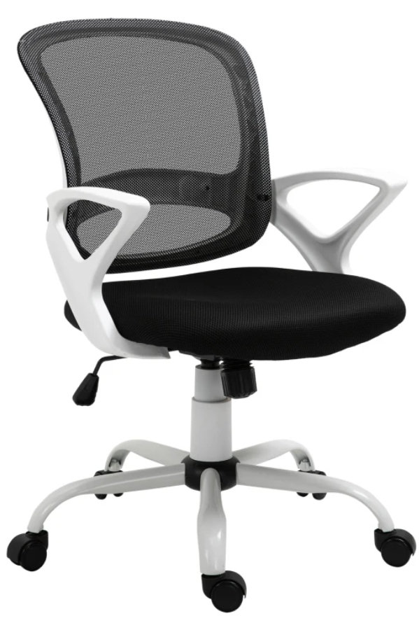 View Atom Black Mesh Office Chair Modern Deeply Padded Seat Black Breathable Mesh Integral Lumber Support Recline Tension Control information
