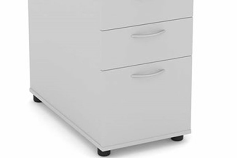 Cloud Grey Desk High Pedestal