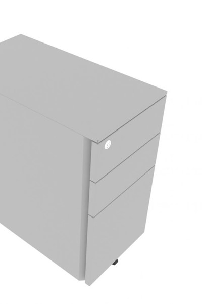 Steel Narrow Mobile 3 Drawer Pedestal