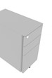 Steel Narrow Mobile 3 Drawer Pedestal