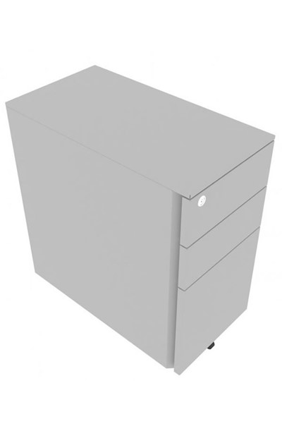 Steel Narrow Mobile 3 Drawer Pedestal