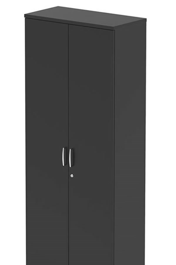 Black Tall Lockable Office Cupboard Adjustable Shelves Optima