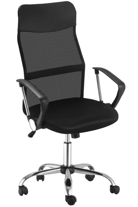 View Black Ergonomic High Back Mesh Office Desk Chair Integral Lumber Support Deeply Padded Seat Best Home Office Chair Black Headrest Evolve information